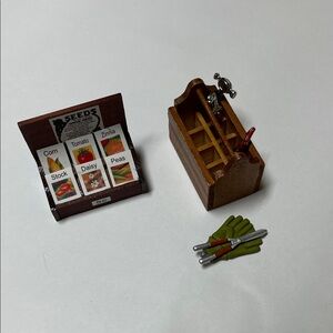 Miniature Garden Tool Set with Seed Box
